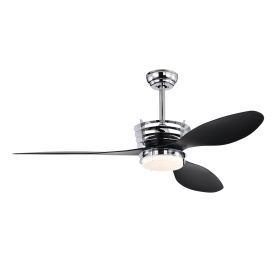 52'' ABS Blades Ceiling Fan With Lights And DC Remote, DC Motor Modern Ceiling Fan With 3 ABS Fan Blades & 2 Down Rods, Indoor Ceiling Fan With Light