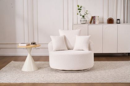 LY-031WH SWIVEL COMPRESSION CHAIR: Single-seat compression chair, Crochet yarn material, Full Sponge Compression Swivel Chair