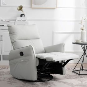 Rocking Recliner Chair,360 Degree Swivel Nursery Rocking Chair,Glider Chair,Modern Small Rocking Swivel Recliner Chair for Bedroom (Color: As Pic)